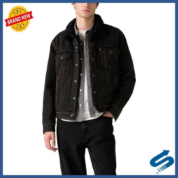 Other - Men's Sherpa Trucker Jacket - Cozy Denim Winter Essential